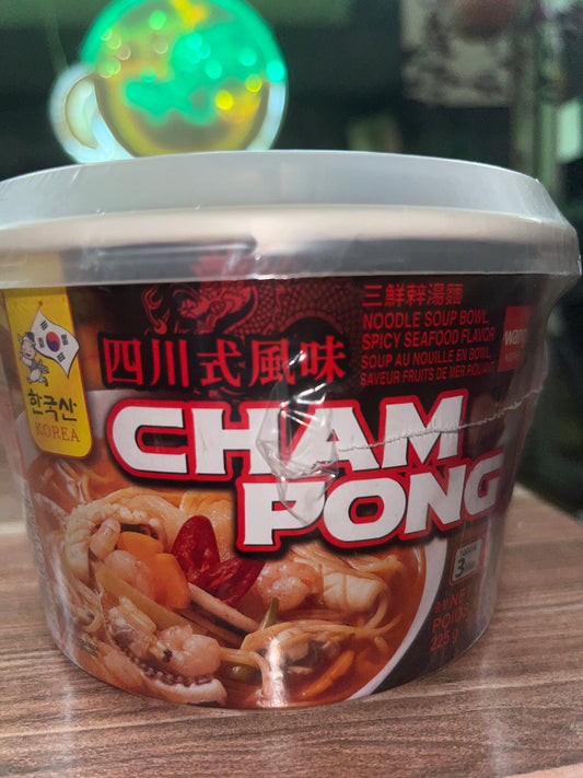 Cham pong noodle soup bowl spicy seafood flavour cup 225g