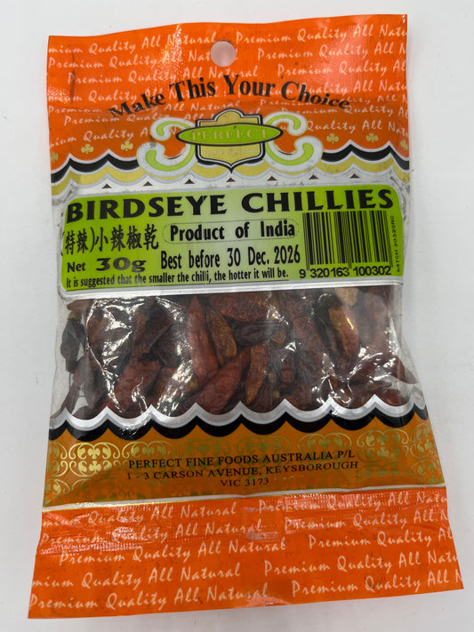 Birdseye chillies 30g