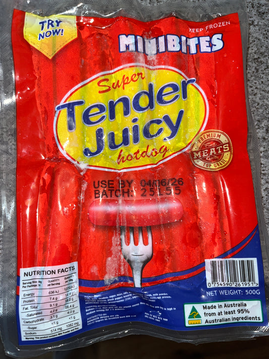 Tender  juicy hot dog 500g