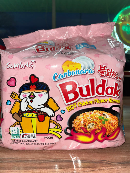 Samyang carbonara buldak hot chicken flavour ramen 5s